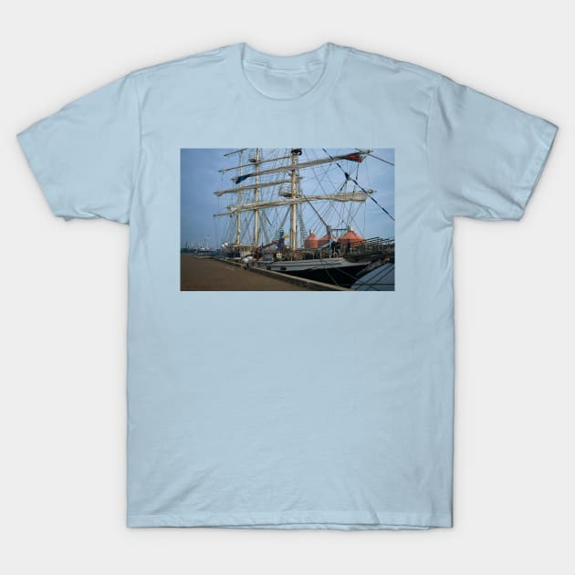 Tall Ship on River Blyth T-Shirt by Violaman